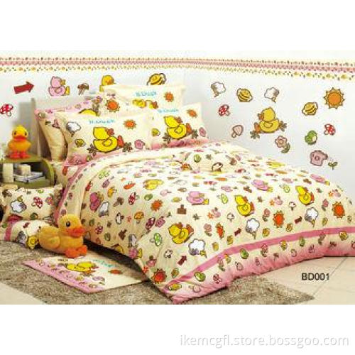 B. Duck Design Twill Cotton Kids Bed Sets for Teenage Singl